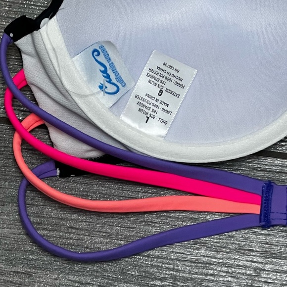 New California Waves Space Dot Bikini Top L Large Juniors Black Multicolor NWOT - Picture 8 of 8